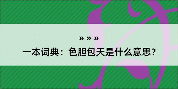 一本词典：色胆包天是什么意思？