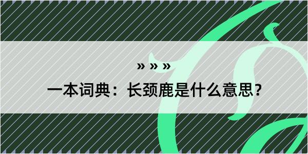 一本词典：长颈鹿是什么意思？