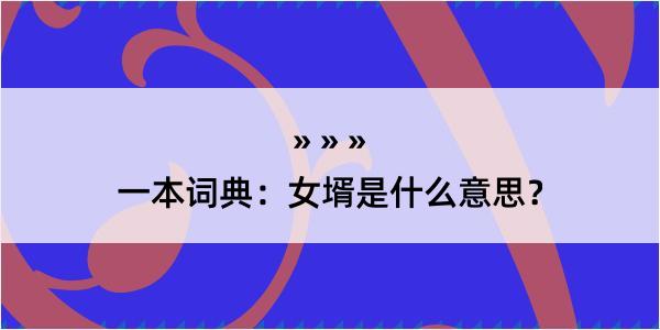 一本词典：女壻是什么意思？