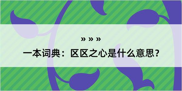 一本词典：区区之心是什么意思？