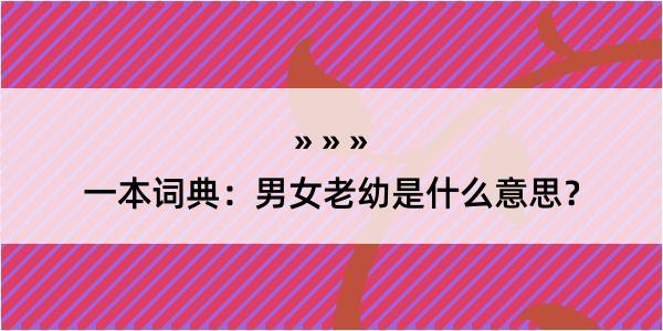 一本词典：男女老幼是什么意思？