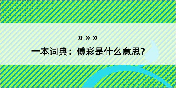 一本词典：傅彩是什么意思？