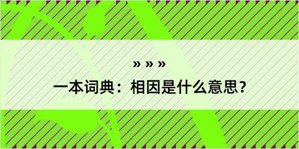 一本词典：相因是什么意思？