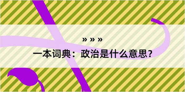 一本词典：政治是什么意思？