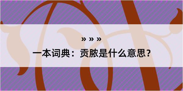 一本词典：贡脓是什么意思？