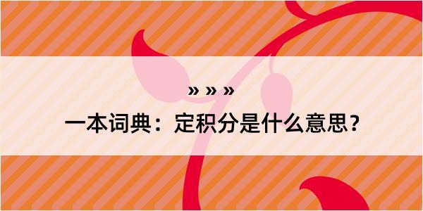 一本词典：定积分是什么意思？