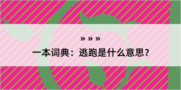 一本词典：逃跑是什么意思？