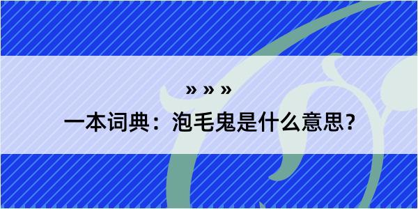 一本词典：泡毛鬼是什么意思？