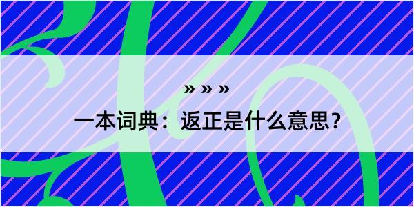 一本词典：返正是什么意思？