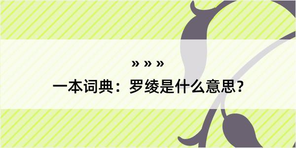 一本词典：罗绫是什么意思？