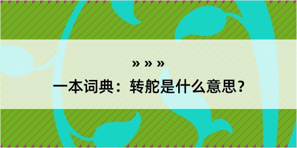 一本词典：转舵是什么意思？