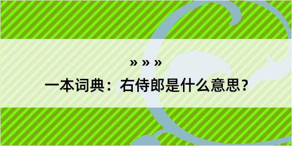 一本词典：右侍郎是什么意思？