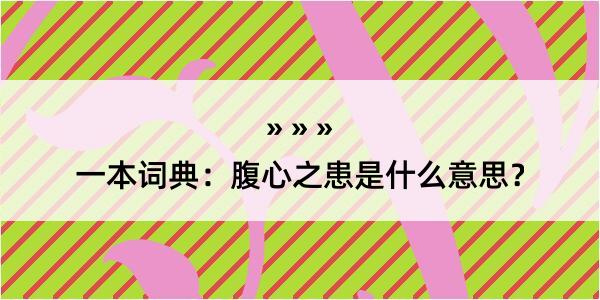 一本词典：腹心之患是什么意思？