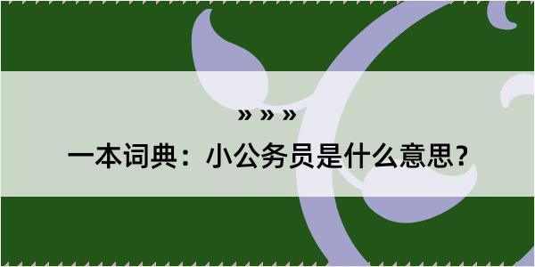 一本词典：小公务员是什么意思？