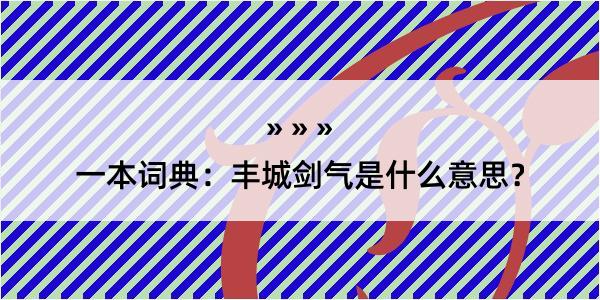 一本词典：丰城剑气是什么意思？