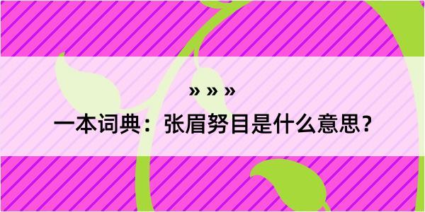 一本词典：张眉努目是什么意思？