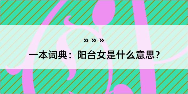 一本词典：阳台女是什么意思？