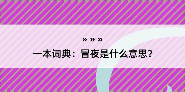 一本词典：冒夜是什么意思？