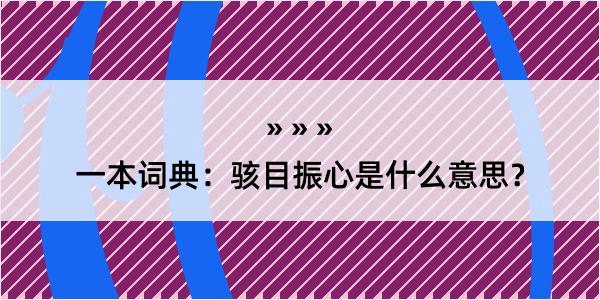 一本词典：骇目振心是什么意思？