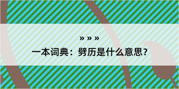 一本词典：劈历是什么意思？