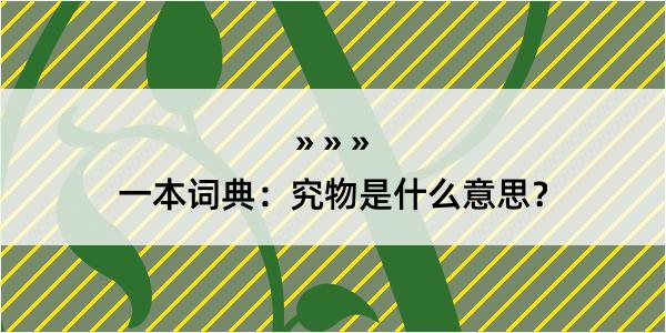 一本词典：究物是什么意思？