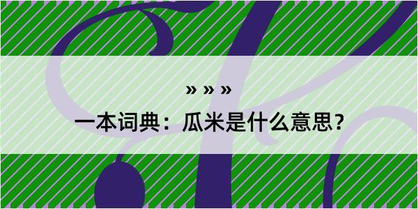 一本词典：瓜米是什么意思？