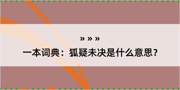 一本词典：狐疑未决是什么意思？