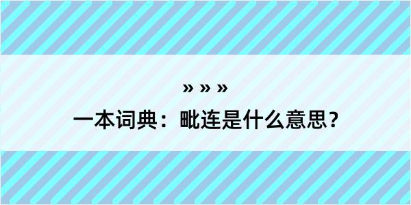 一本词典：毗连是什么意思？