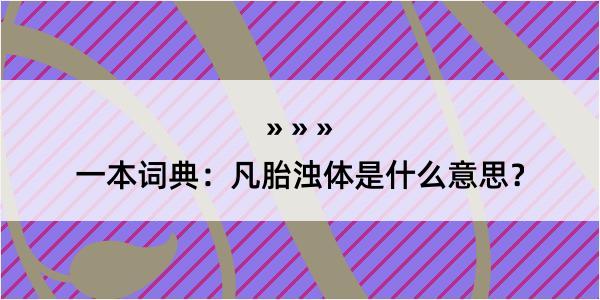 一本词典：凡胎浊体是什么意思？