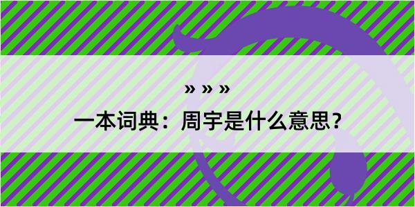 一本词典：周宇是什么意思？