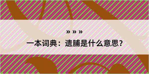 一本词典：遗脯是什么意思？