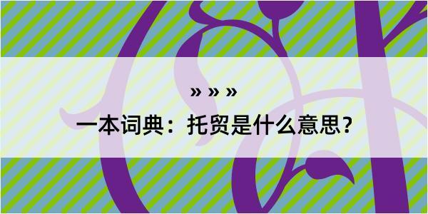 一本词典：托贸是什么意思？