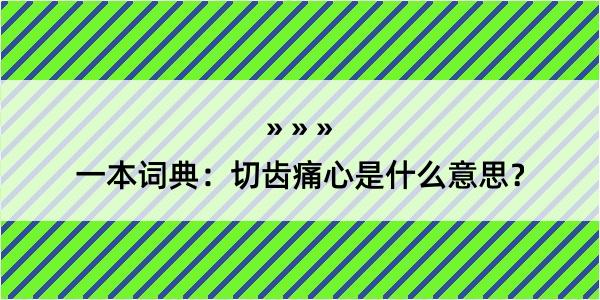 一本词典：切齿痛心是什么意思？