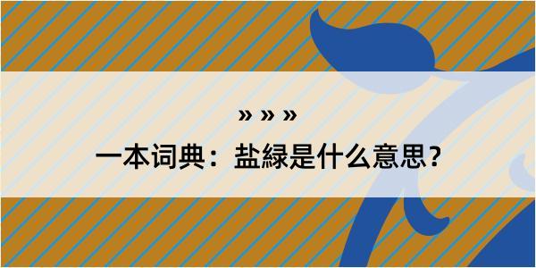 一本词典：盐緑是什么意思？