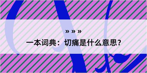 一本词典：切痛是什么意思？