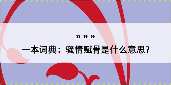 一本词典：骚情赋骨是什么意思？