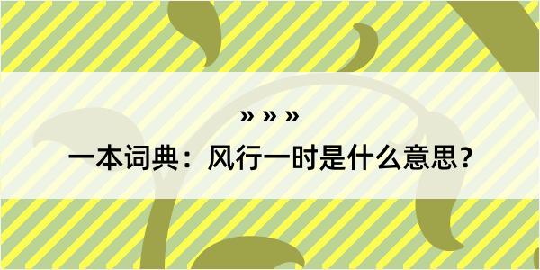 一本词典：风行一时是什么意思？