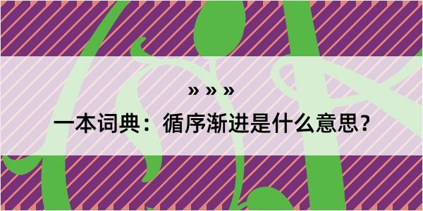 一本词典：循序渐进是什么意思？