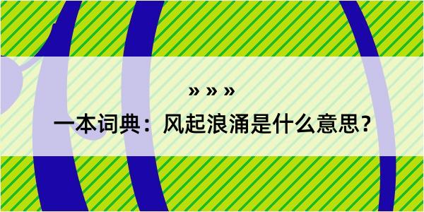 一本词典：风起浪涌是什么意思？