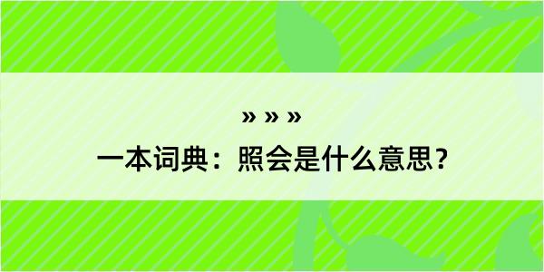 一本词典：照会是什么意思？