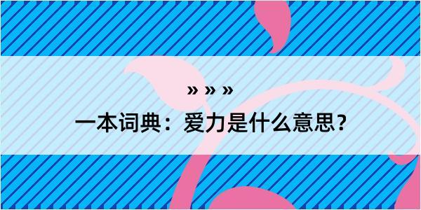 一本词典：爱力是什么意思？