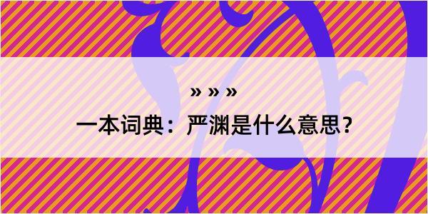 一本词典：严渊是什么意思？