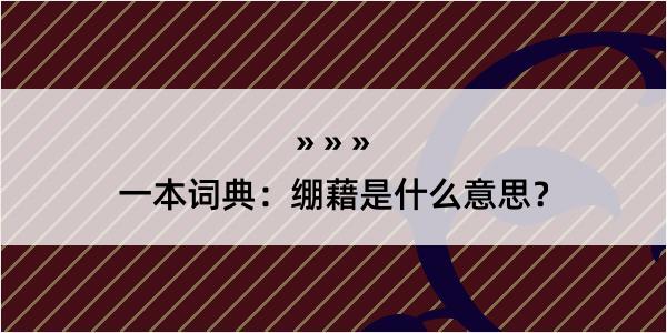 一本词典：绷藉是什么意思？