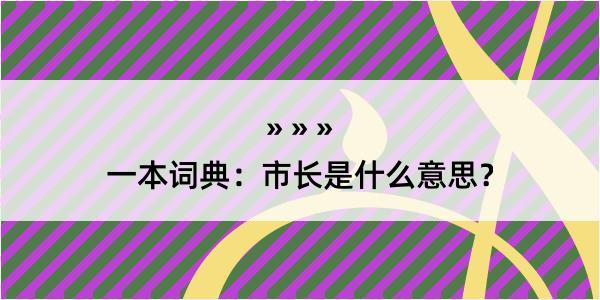 一本词典：市长是什么意思？