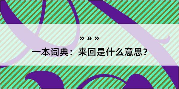 一本词典：来回是什么意思？