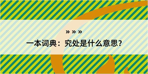 一本词典：究处是什么意思？