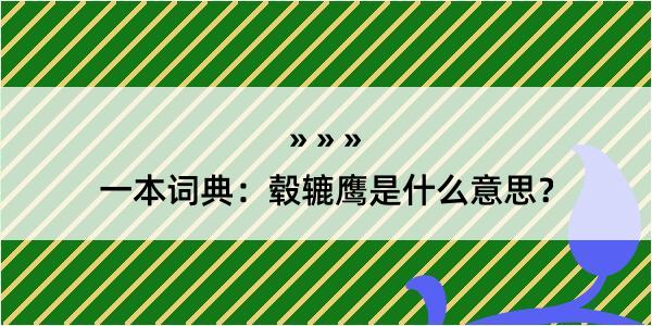 一本词典：毂辘鹰是什么意思？