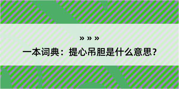 一本词典：提心吊胆是什么意思？