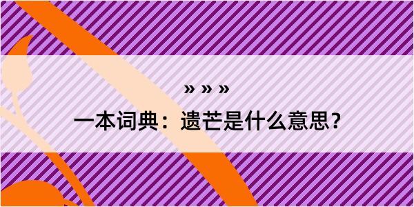 一本词典：遗芒是什么意思？