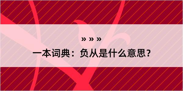 一本词典：负从是什么意思？